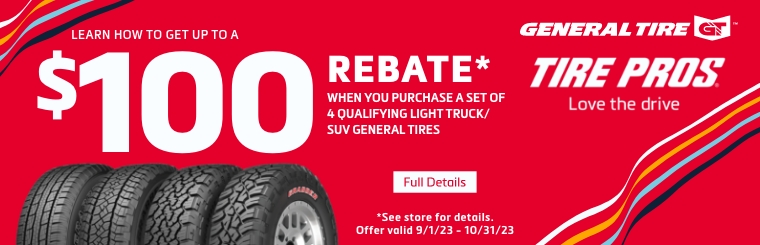 General Tire Rebate | Mid-Atlantic Tire Pros and Hybrid Shop